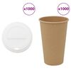 vidaXL popieriniai kavos puodeliai su dangteliais 1000 vnt 16oz 400 ml