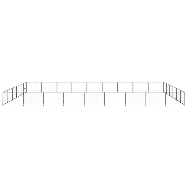 vidaXL Voljeras &scaron;unims, juodos spalvos, 54m&sup2;, plienas