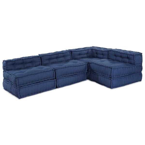 vidaXL Modulinė sofa 4 pcs Indigo audinys