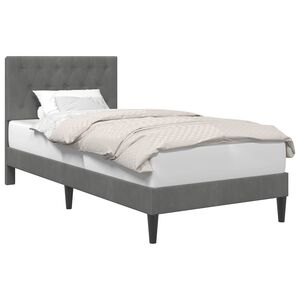 vidaXL Lovos rėmas su galvūgalio Tamsiai pilka 80 x 200 cm Aksomas