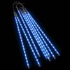vidaXL Girlianda meteorų lietus, 8vnt., 50cm, 288 mėlynos LED lemputės