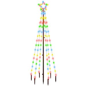 vidaXL Kalėdų eglutė su kuoliuku, įvairių spalvų, 108LED, 180cm