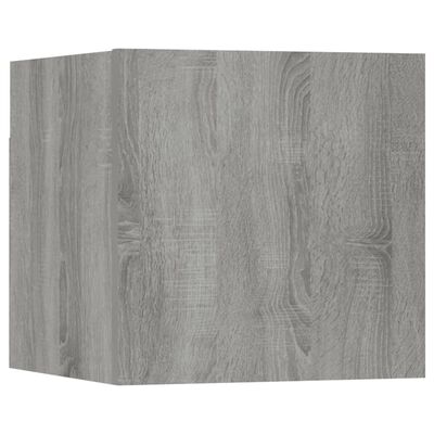 vidaXL TV spintelių komplektas, 7 dalių, pilkas ąžuolo, mediena