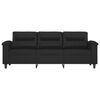 vidaXL Trivietė sofa, juodos spalvos, 180cm, dirbtinė oda
