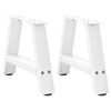 vidaXL Kavos staliuko kojelės, A formos, 2 vnt., baltos, 50x(30-31) cm, plienas
