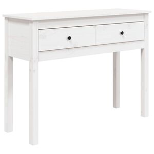 vidaXL Konsolinis staliukas, baltas, 100x35x75cm, pu&scaron;ies masyvas