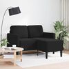 vidaXL Dvivietė sofa su &scaron;ezlongu, L formos, juoda, 125 cm, aksominis