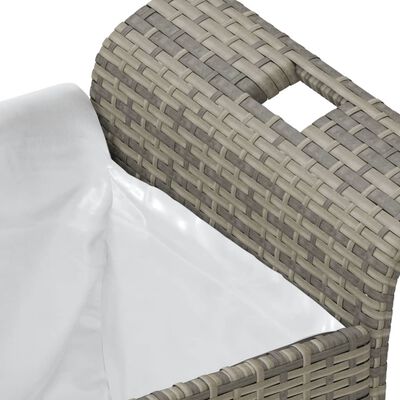 vidaXL Sodo suoliukas su pagalvėle, pilkas, 116x46x57cm, poliratanas