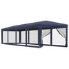 vidaXL Proginė palapinė su 10 tinklinių sienų, mėlyna, 3x12m, HDPE