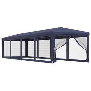 vidaXL Proginė palapinė su 10 tinklinių sienų, mėlyna, 3x12m, HDPE