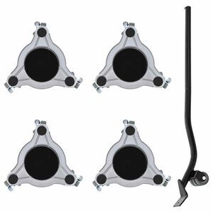 vidaXL Baldų ratukai, 4 vnt. su keltuvu, 19x17,5x6 cm, plienas, 1000 kg