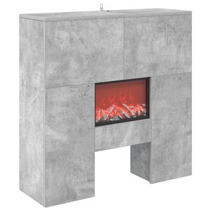 vidaXL Elektrinis židinys Betono 75 x 24,5 x 75 cm Apdirbta mediena