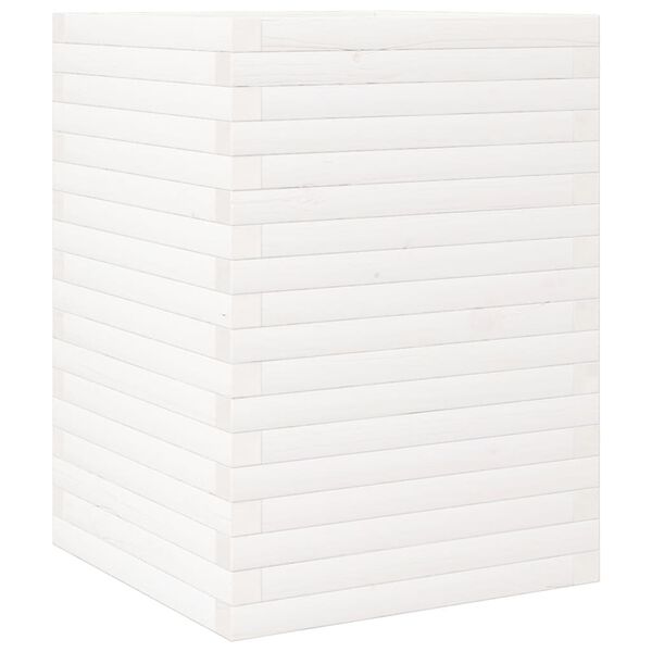 vidaXL Sodo lovelis, baltas, 50x50x68,5cm, pu&scaron;ies medienos masyvas