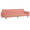 vidaXL Dvivietė sofa-lova, rožinės spalvos, aksomas