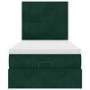 vidaXL Osmanų lovos rėmas su čiužiniais, žalias, 90x200cm, aksomas