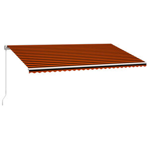 vidaXL Rankiniu būdu i&scaron;traukiama markizė, oranžinė ir ruda, 600x300cm
