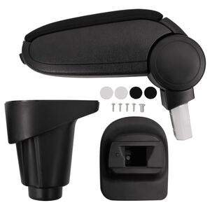 vidaXL Automobilio porankis, juodos spalvos, 14x35x(37&ndash;53)cm, ABS