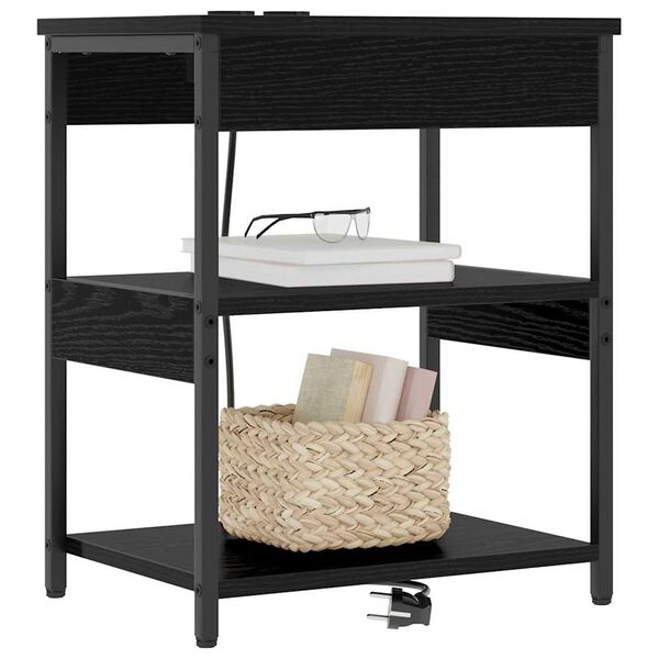 vidaXL &Scaron;alia lovos spintelė 2 pcs Juodas ąžuolas 41 x 31 x 51 cm