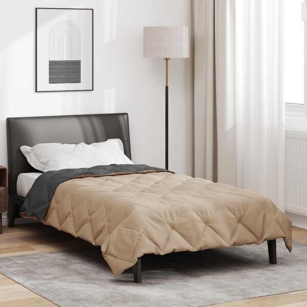vidaXL Vasaros antklodė Antracito ir taupe 220 x 155 cm Mikropluo&scaron;tas