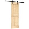vidaXL Slankios durys Natūrali ir juoda 70 x 210 cm