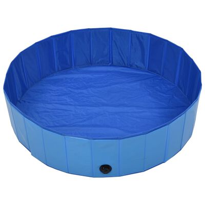 vidaXL Sulankstomas baseinas šunims, mėlynos spalvos, 120x30cm, PVC