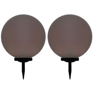 vidaXL Saul. energ. įkr. LED lauko &scaron;vies., 2vnt., 50cm, sfer., įv. sp.