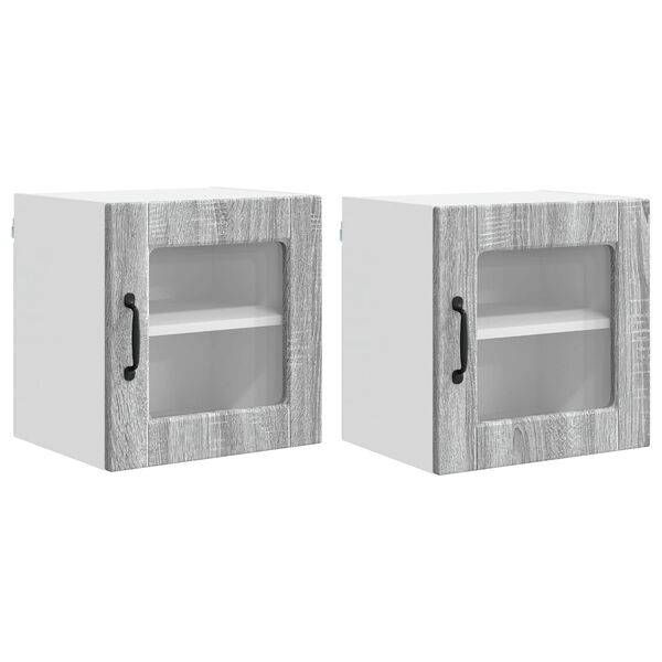 vidaXL Virtuvės spintelė 2 pcs Pilkas Sonoma 40 x 31 x 40 cm