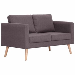 vidaXL Dvivietė sofa, taupe spalvos, audinys