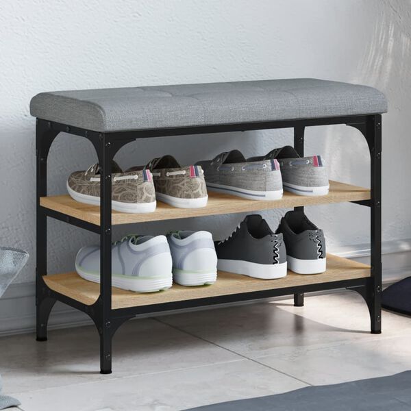 vidaXL Batų suoliukas, sonoma ąžuolo, 62x32x47cm, apdirbta mediena