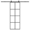 vidaXL Stumdomos durys su įrangos rinkiniu, 76x205cm, ESG ir aliuminis