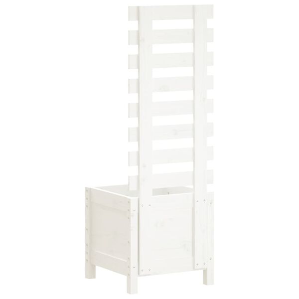 vidaXL Sodo lovelis su stovu, baltas, 39x39,5x114cm, pu&scaron;ies masyvas