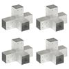 vidaXL Stulpų sujungimai, 4vnt., 81x81mm, metalas, X formos