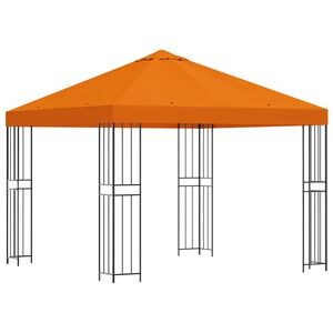 vidaXL Pavėsinė 3 x 3 m Oranžinė Poliesteris ir plienas 190 gsm