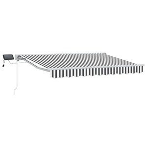 vidaXL Rankinis markizės rėmas su LED Antracito ir baltos 2,5 x 2 m