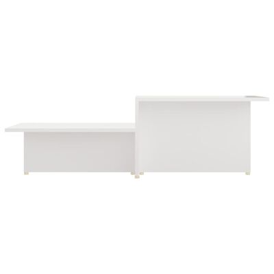 vidaXL Kavos staliukas, baltas, 111,5x50x33cm, mediena, blizgus