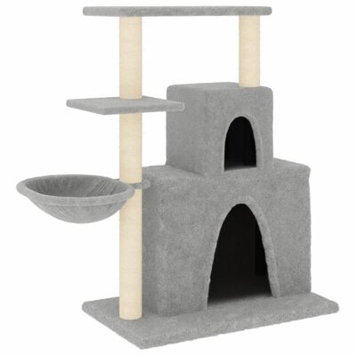 vidaXL Draskyklė katėms su stovais iš sizalio, šviesiai pilka, 83cm