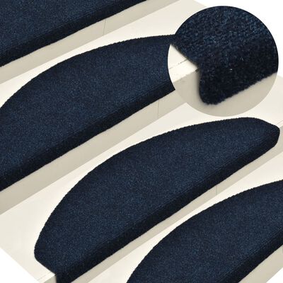 vidaXL Lipnūs laiptų kilimėliai, 5vnt., tamsiai mėlyni, 56x17x3cm