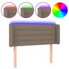 vidaXL Galvūgalis su LED, taupe spalvos, 83x16x78/88cm, audinys