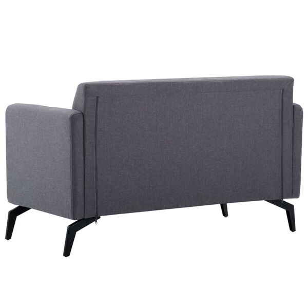 vidaXL Dvivietė sofa, audinio apmušalas, 115x60x67cm, tamsiai pilka