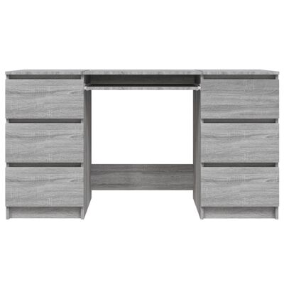 vidaXL Rašomasis stalas, pilkas ąžuolo, 140x50x77cm, apdirbta mediena