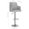 vidaXL Baro taburetės, 2vnt., &scaron;viesiai pilkos spalvos, audinys