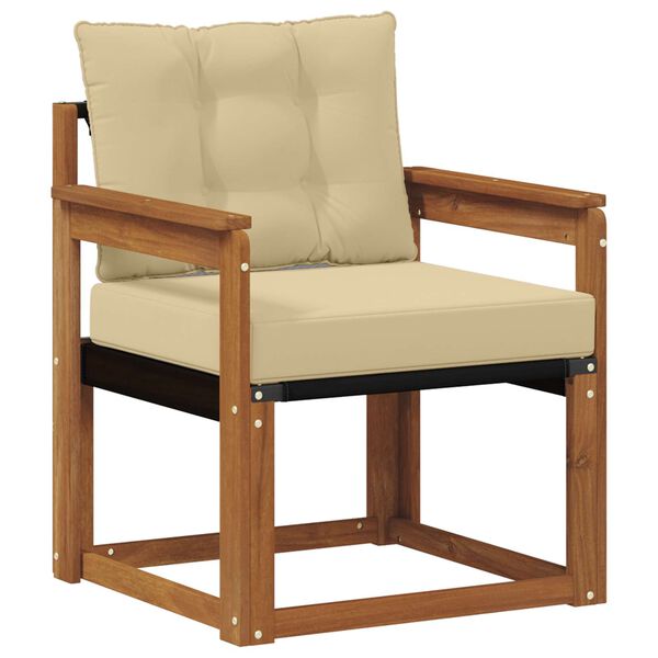 vidaXL Lauko sofa Kietasis akacijos medis ir Textilene Natūrali