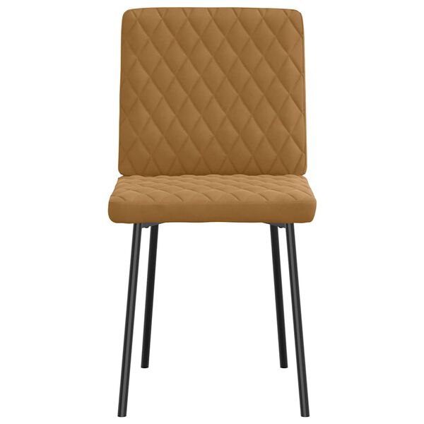 vidaXL Valgomojo kėdės, 2vnt., rudos spalvos, aksomas