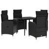 vidaXL Sofa Stalo Rinkinys 5 vnt. Juoda