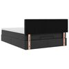 vidaXL Osmanų lova su čiužiniais ir LED, juodas, 140x190cm, dirbt. oda