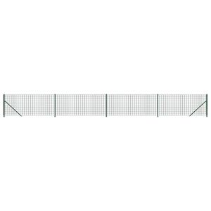 vidaXL Vielinė tinklinė tvora su flan&scaron;ais, žalios spalvos, 0,8x10m