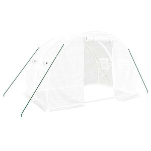 vidaXL &Scaron;iltnamis su plieno rėmu, baltos spalvos, 3x2x2m, 6m&sup2;