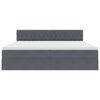 vidaXL Saugos lova su čiužiniu Tamsiai pilka 200 x 200 cm Aksomas