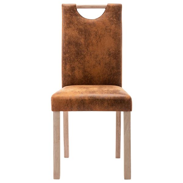 vidaXL Valgomojo kėdės, 4vnt., rudos, dirbtinė versta oda