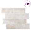 vidaXL Metro plytelė 10 pcs Šviesiai ruda marmuro 29.4 x 21.4 cm